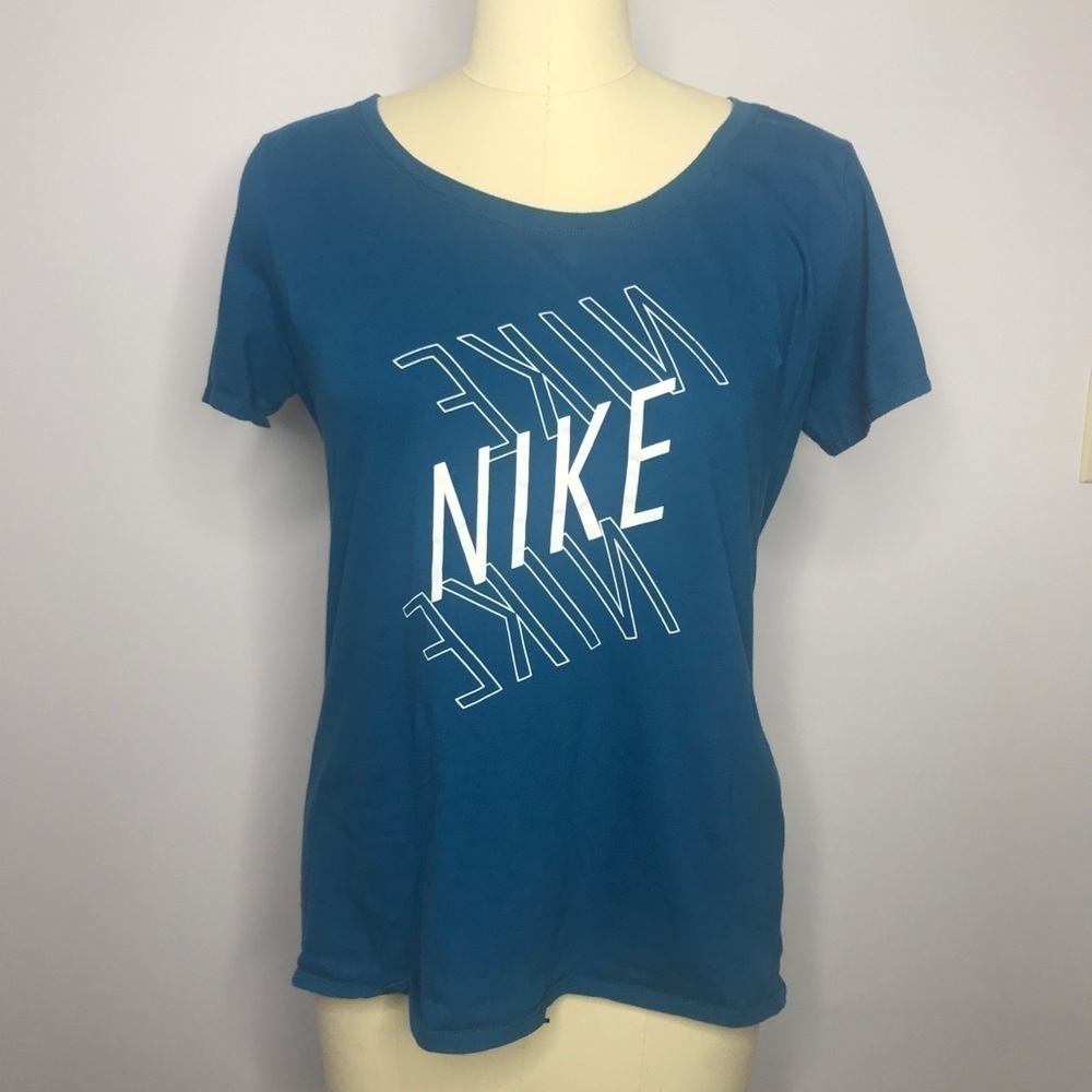 Nike Athletic Cut Tee Shirt- Modern Font